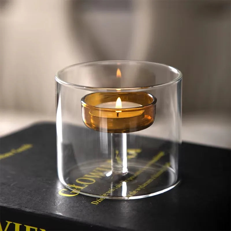 European Style Light Luxury Dining Table Candle Holder Candlelight Dinner Prop Romantic Candle Holder Decoration