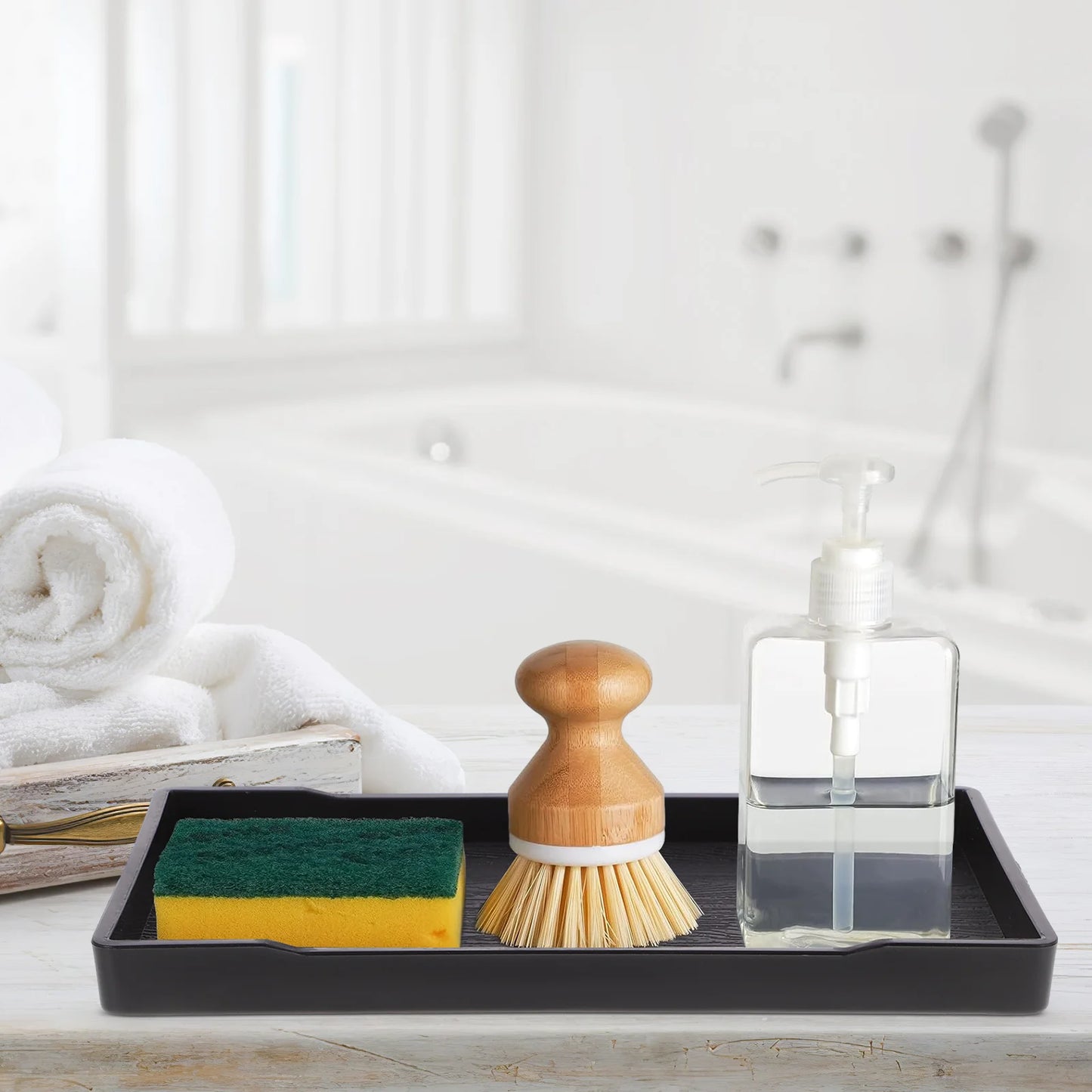 Thickened Bathroom Vanity Tray Rectangle Storage Plate Bedroom Accessories Jewelry Holder Towel Container Bath