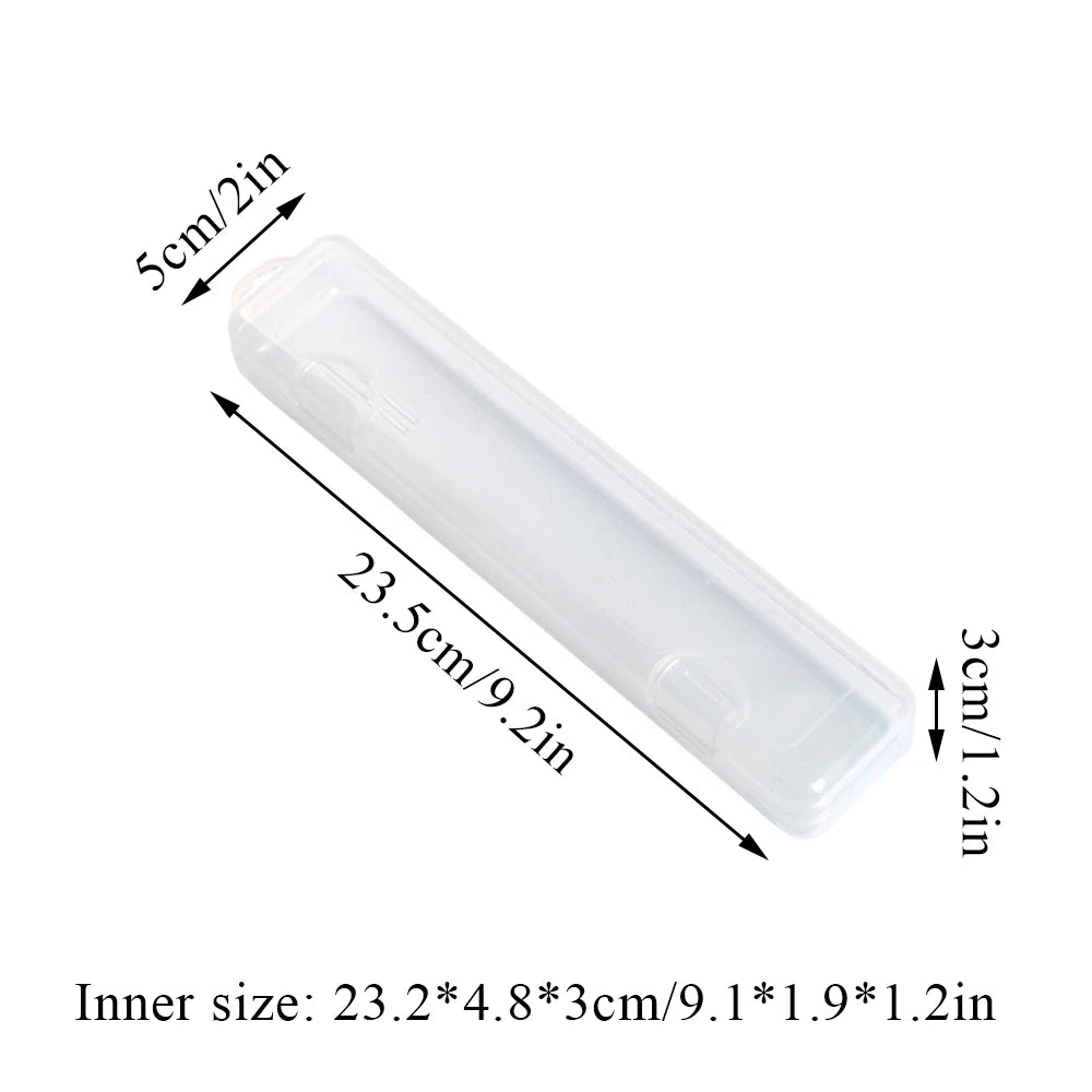 Portable transparent dustproof plastic tableware box Rectangle Case For spoons forks chopsticks straws makeup brush storage box