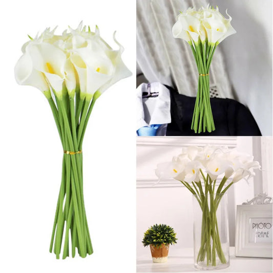 1/10 Pieces Artificial Flowers Calla Lily Bunch Fake Bouquet Table Home Wedding Decoration Fall Decor Artificial Dried Flowers