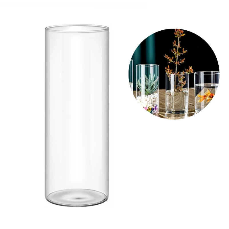 Clear Glass Vase Glass Cylinders Vase for Centerpieces Weddings Party Supply