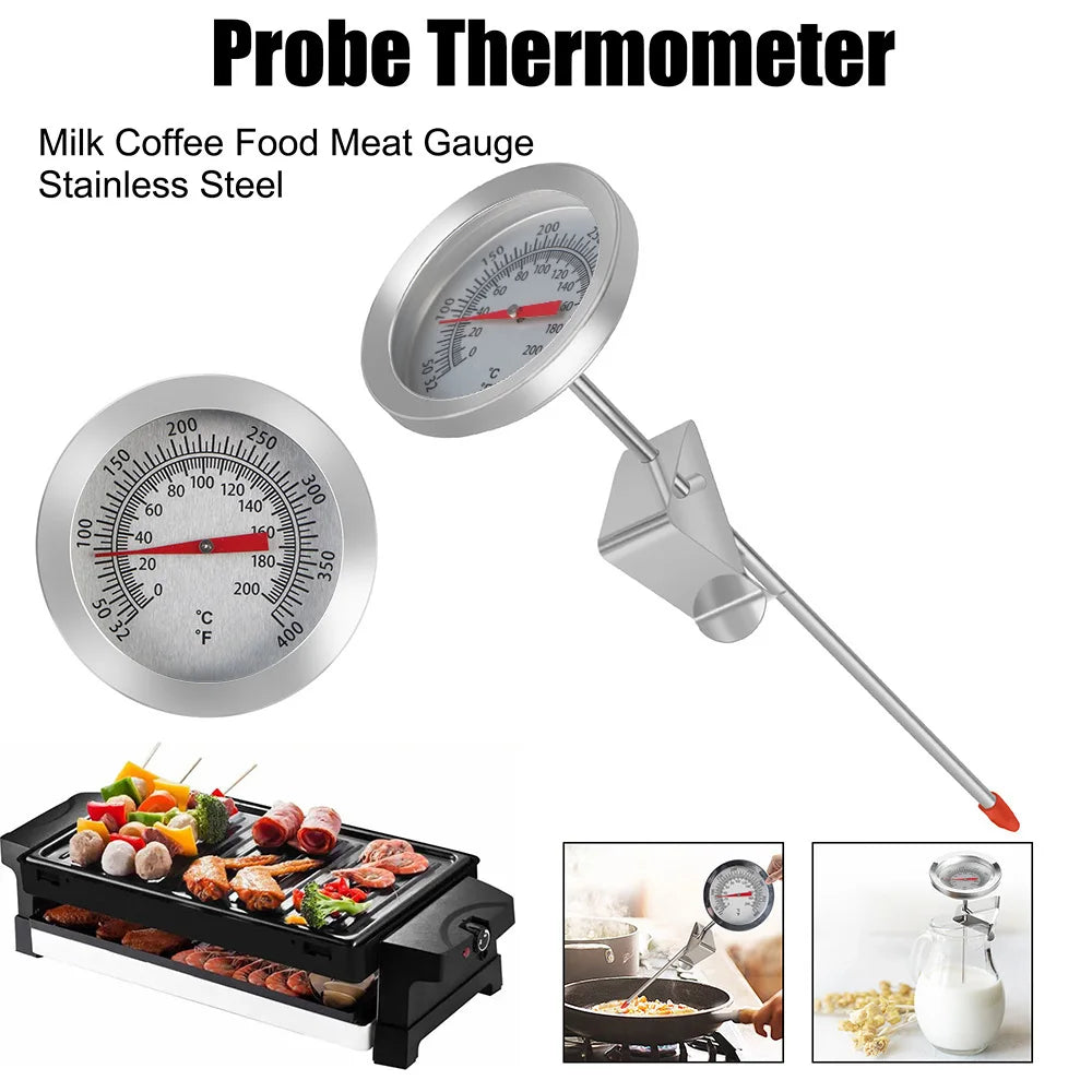 Kitchen Tools Stainless Steel 0~200℃ Cooking Temperature Meter Probe Thermometer Milk Coffee Food Meat Gauge