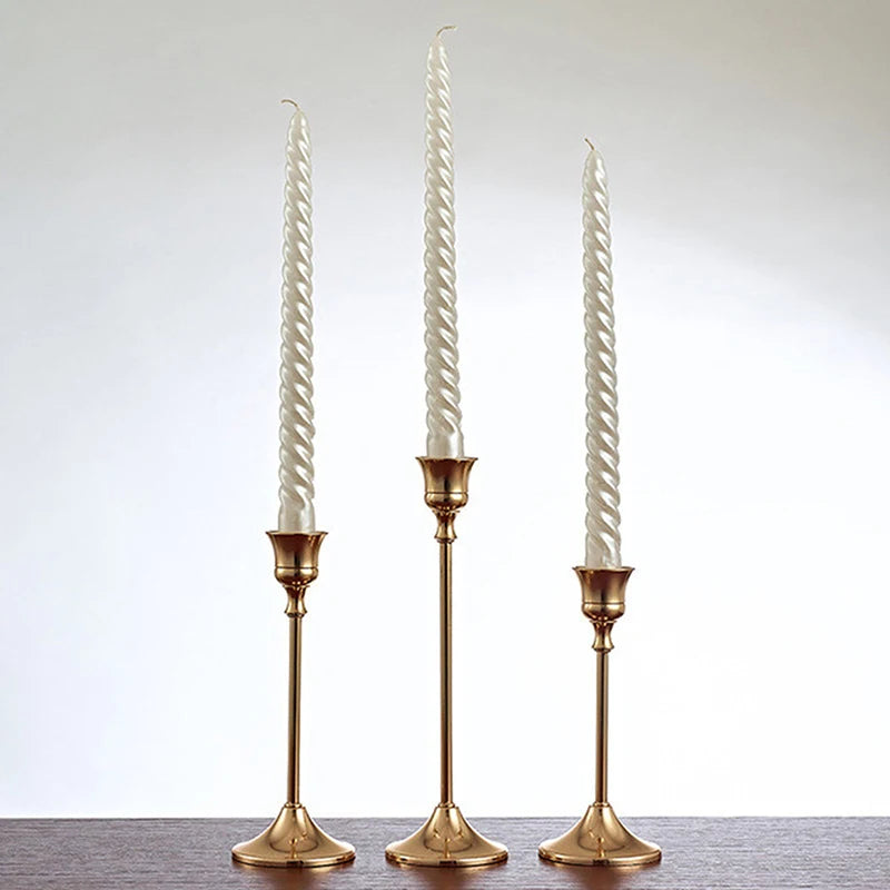 European style Metal Candle Holders Simple Golden Wedding Decoration Bar Party Living Room Decor Home Decor Candlestick