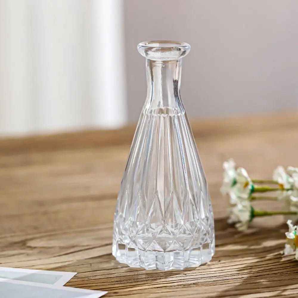 Retro Hydroponic Plant Vase Transparent Glass Vase INS Flower Vase Desktop Ornaments Home Decoration Wedding Party Supplies