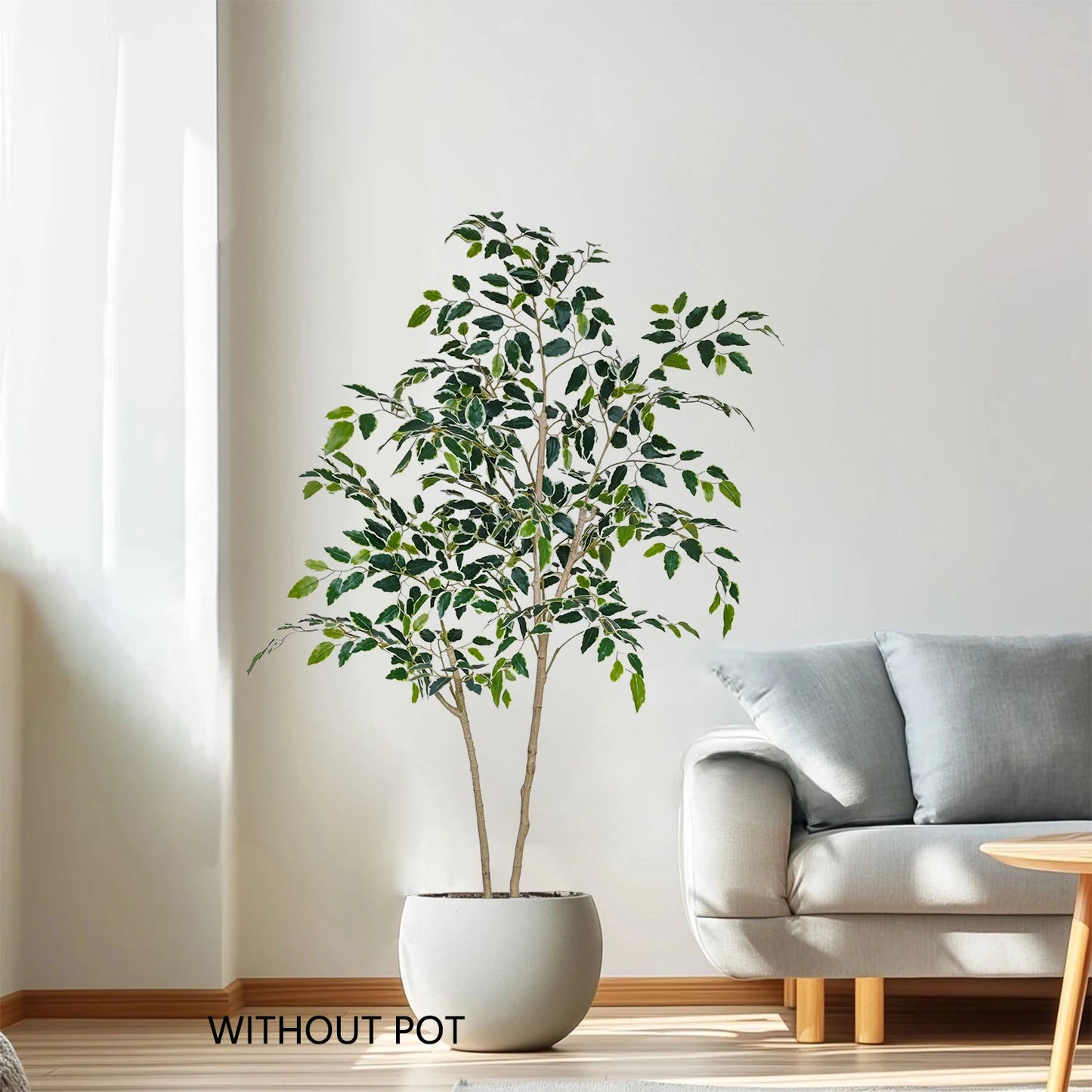 150-170cm New Artificial Ficus Plant Potted indoor outdoor Fake Plant for Home garden Room Balcony shops festival Decor With pot