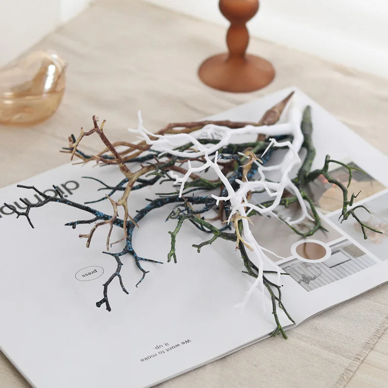 35CM Tree Branch Artificial Plants Plastic Antler Shaped Autumn and Winter Home Table Decor Fake Wedding Christmas Decoration