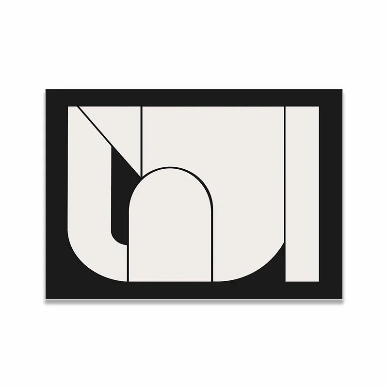 Scandinavian Minimalist Wall Art Modern Black and White Abstract Oil Painting Poster Print Home Bedroom Living Room Decoration