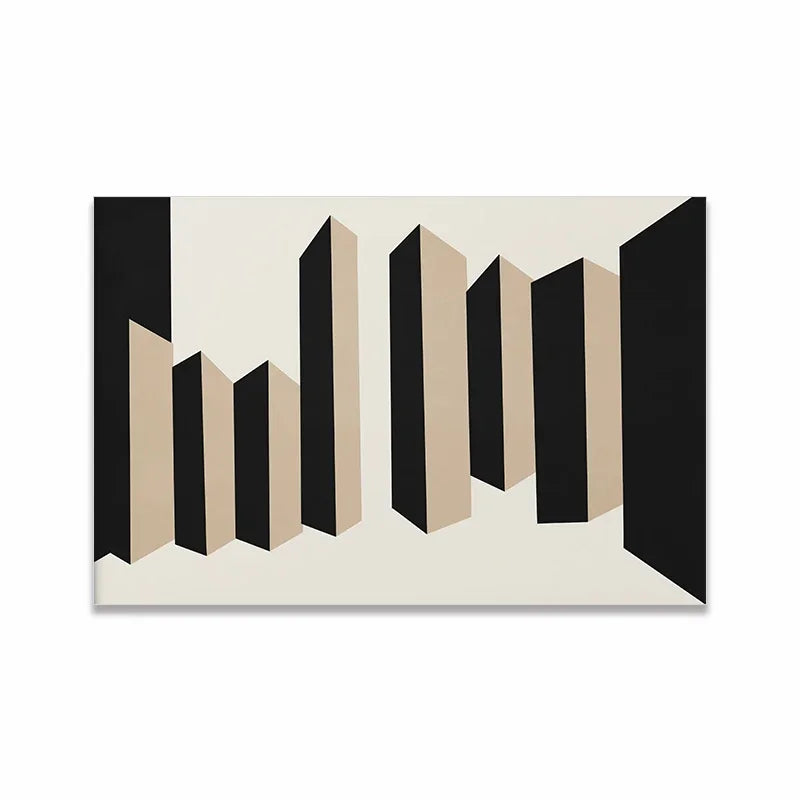 Scandinavian Minimalist Wall Art Modern Black and White Abstract Oil Painting Poster Print Home Bedroom Living Room Decoration