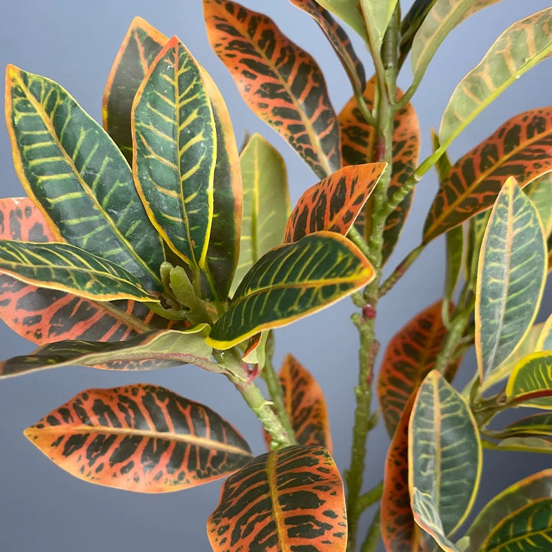 80-120cm Artificial Large Tropical Plant Branch Fake Magnolia Leaves Plastic Banyan Tree Branch for Home Garden Party Decoration