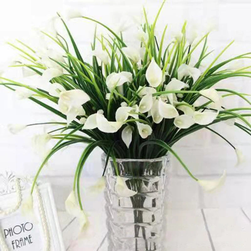 10/5Pcs Fake Calla Lily Artificial Flower Decorations for Home 37cm Flower Wedding Bridesmaids Bouquet