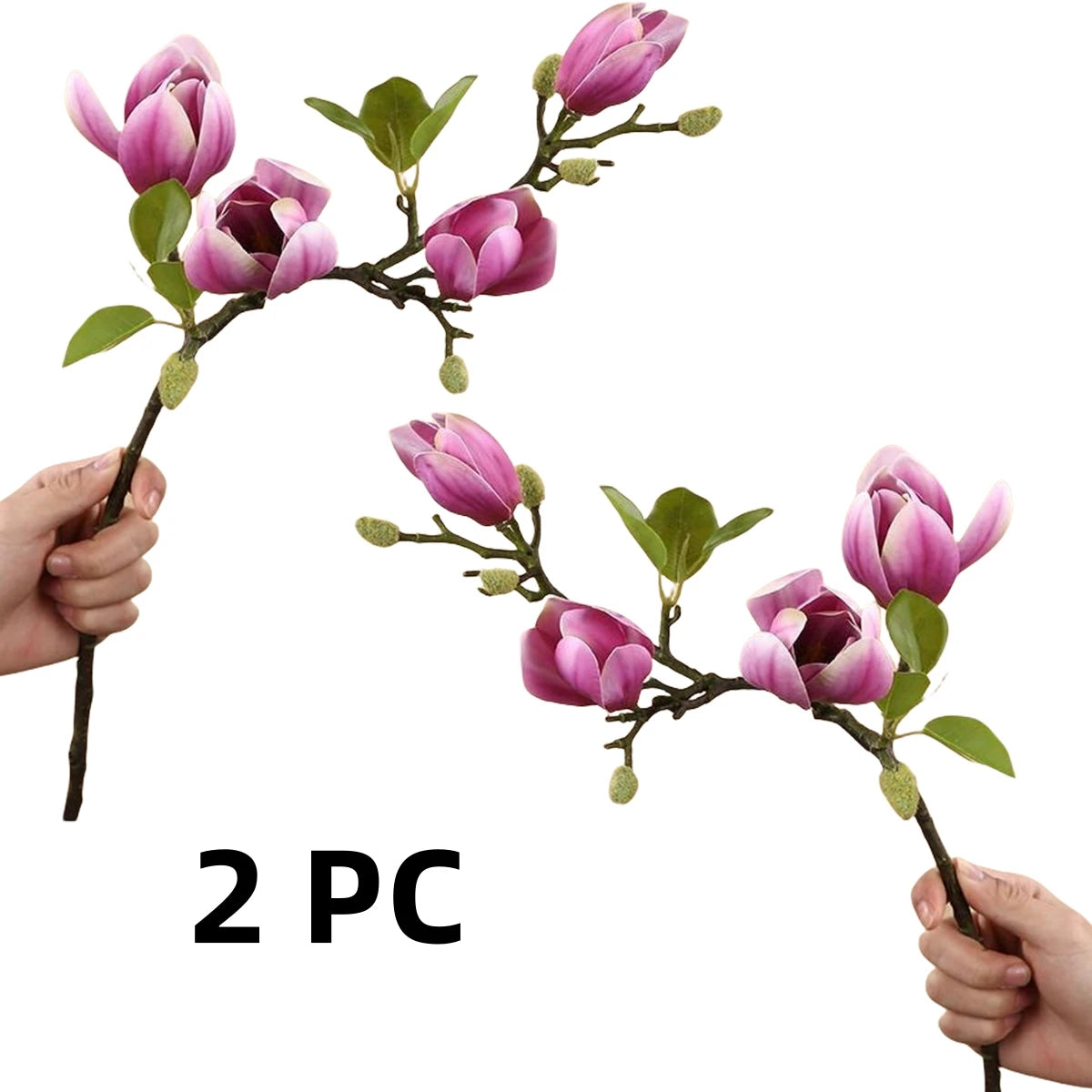 Artificial Magnolia Flower Branch For Home Living Room Decoration Fake Silk Flower Plant Wedding Party Simulation Flower Bouquet