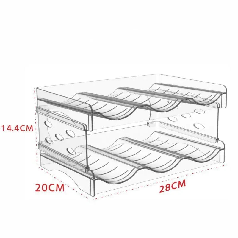 4 Tier Stackable Beverage Organizer Cabinet Wine Organizer Refrigerator Mug Organizer Multifunctional Folding Storage Rack