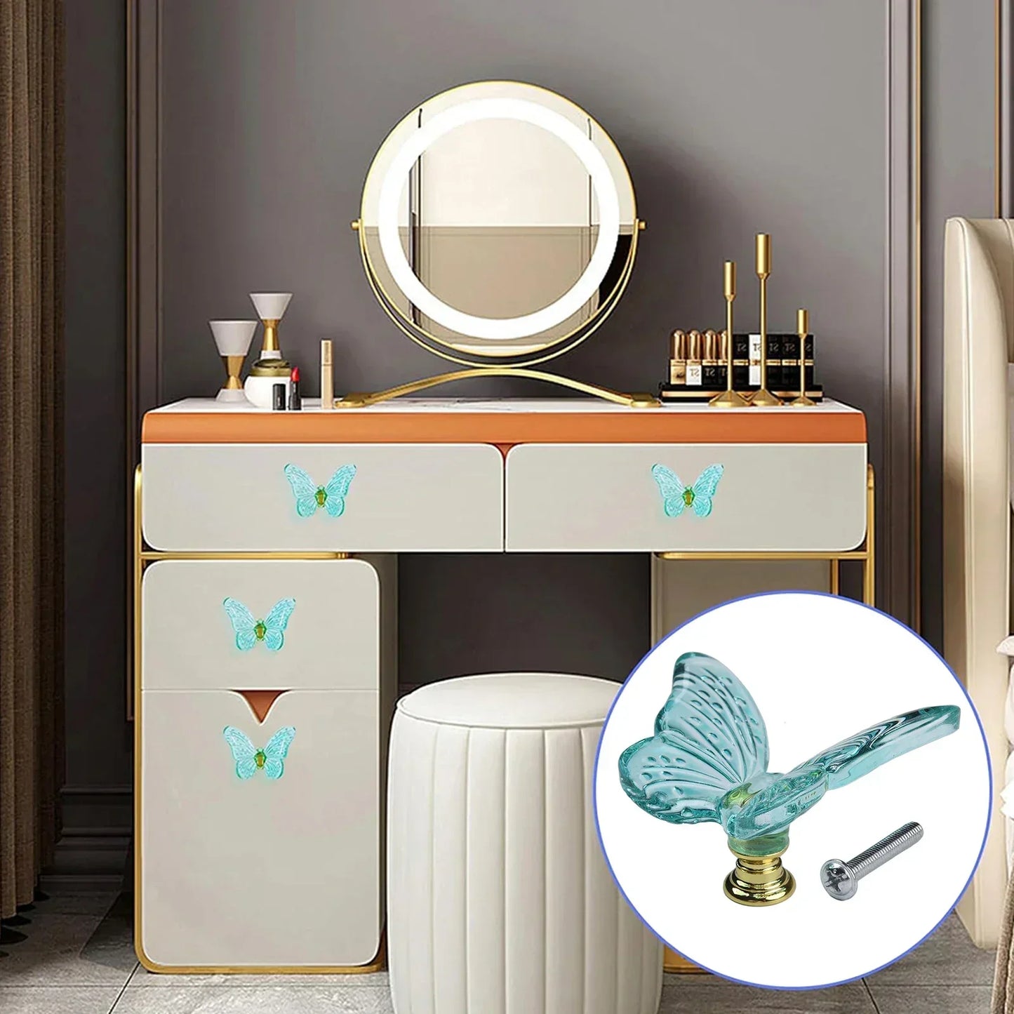 1pcs Butterfly Dresser Pulls Clear Drawer Knobs Cabinet Knobs Bathroom Door Knobs Cabinet Handle Knobs For Dresser Accessories