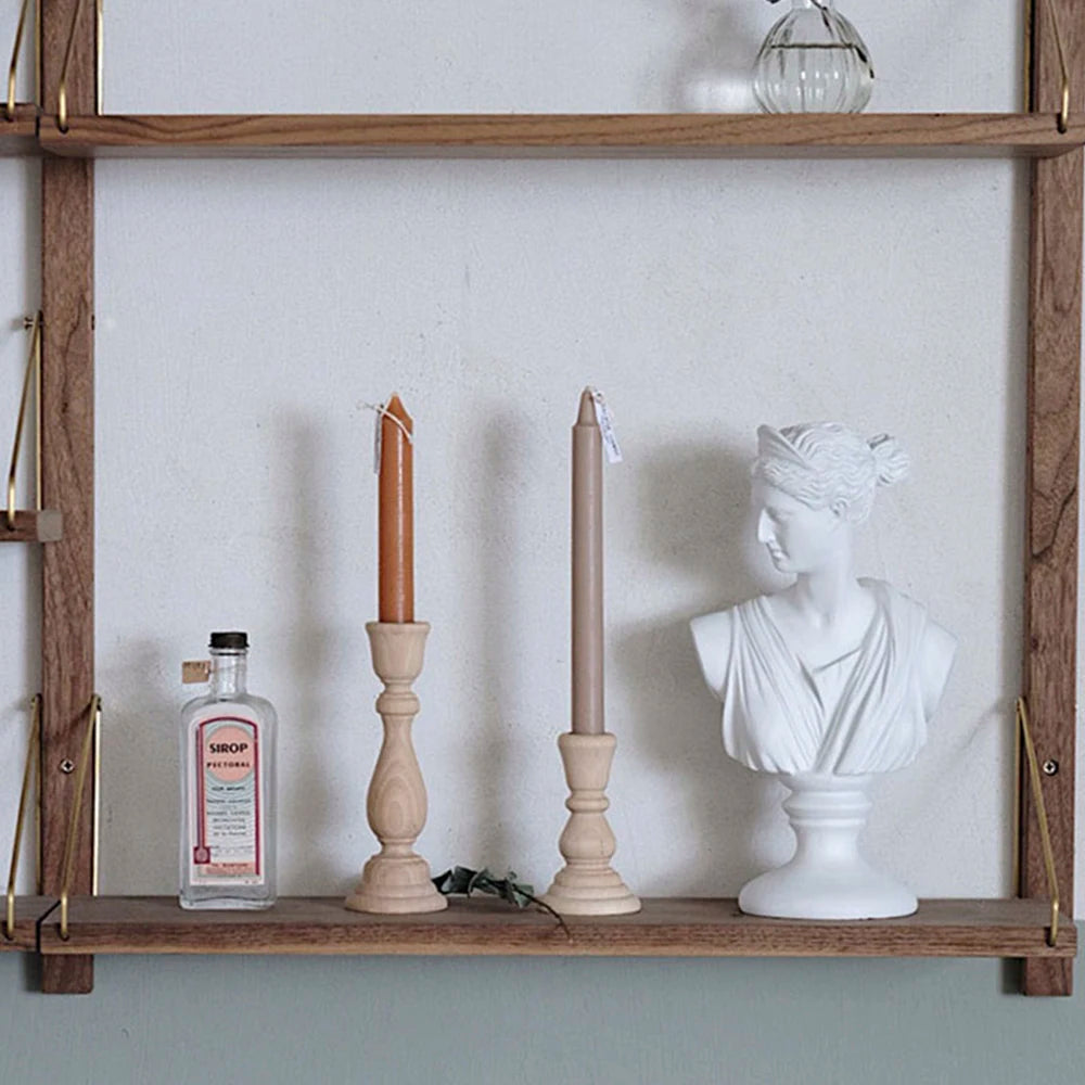 Wooden Candlesticks Unfinished DIY Classic Craft Candle Holders for Paint or Living Room Home Wedding Holiday Decorations