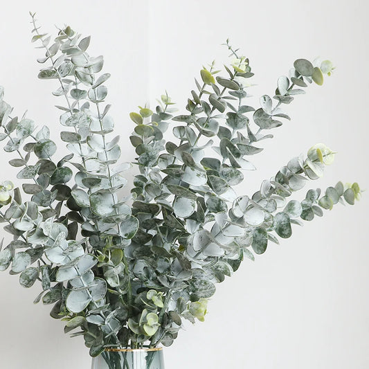 Real touch artificial eucalyptus branch leaf plants long leaf fake plants home decor dried artificial flowers wedding decoration