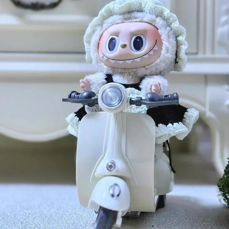 Labubu Doll Mini Electric Motorcycle Fun Cute Doll Toys With Lights and Music DIY Kid Christmas Gift labubu Doll Accessories,
