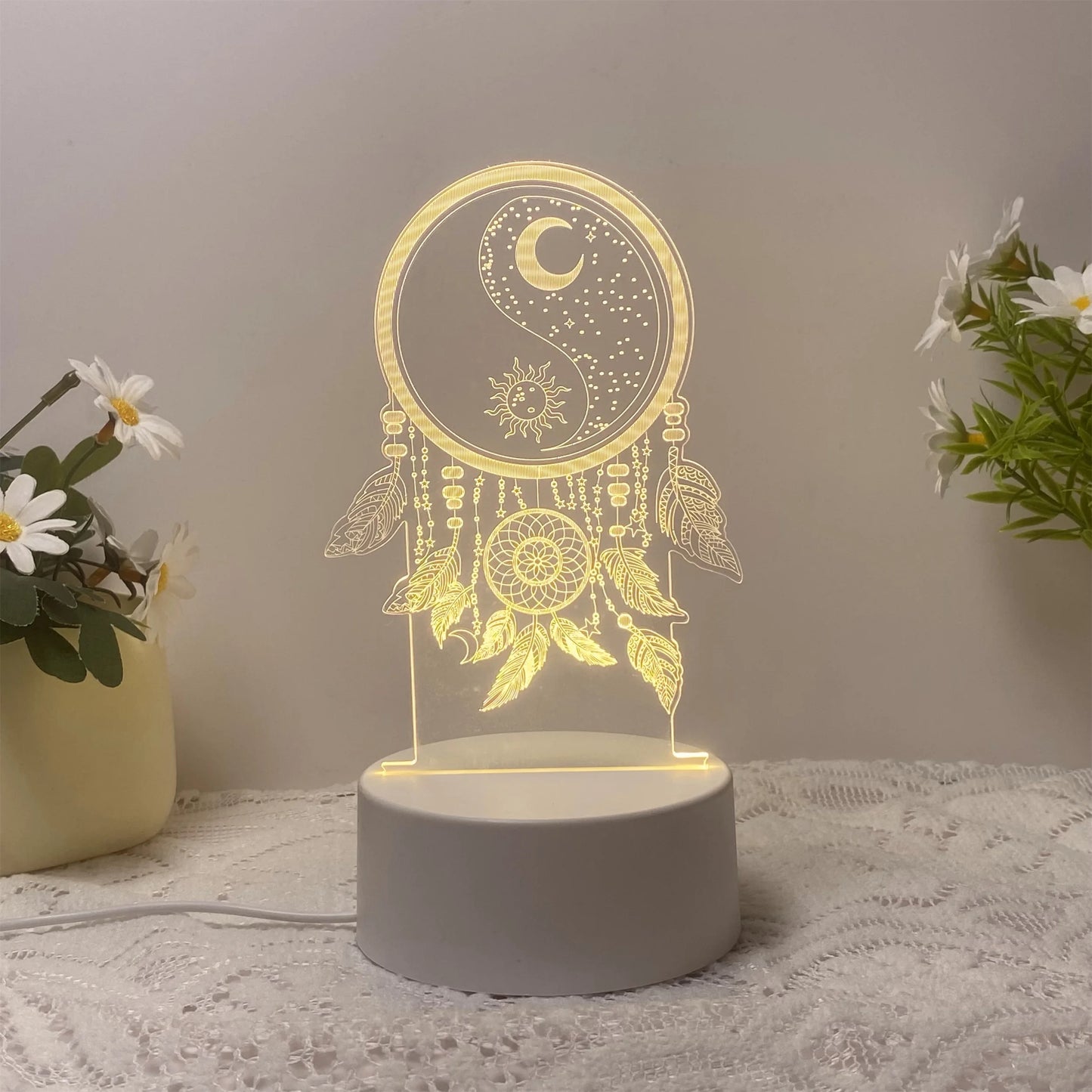 1pcs3D fishing net night light, USB creative dream decorative night light, birthday Christmas gift to friends and relatives.