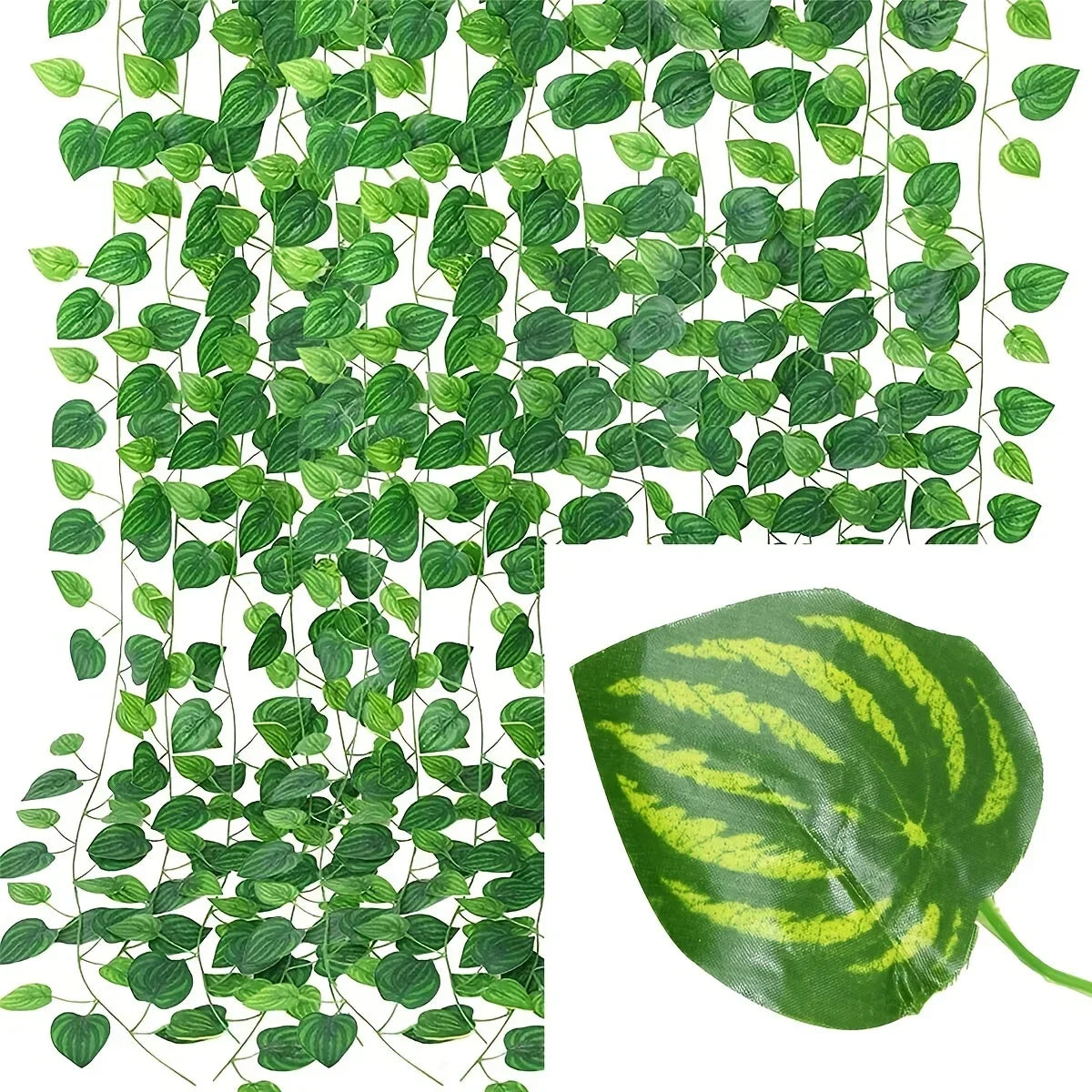 24M Artificial Plants False Leaves Home Decor Fake Foliage Vine Home Garden Decoration Wedding Party Wall Hanging Decorations