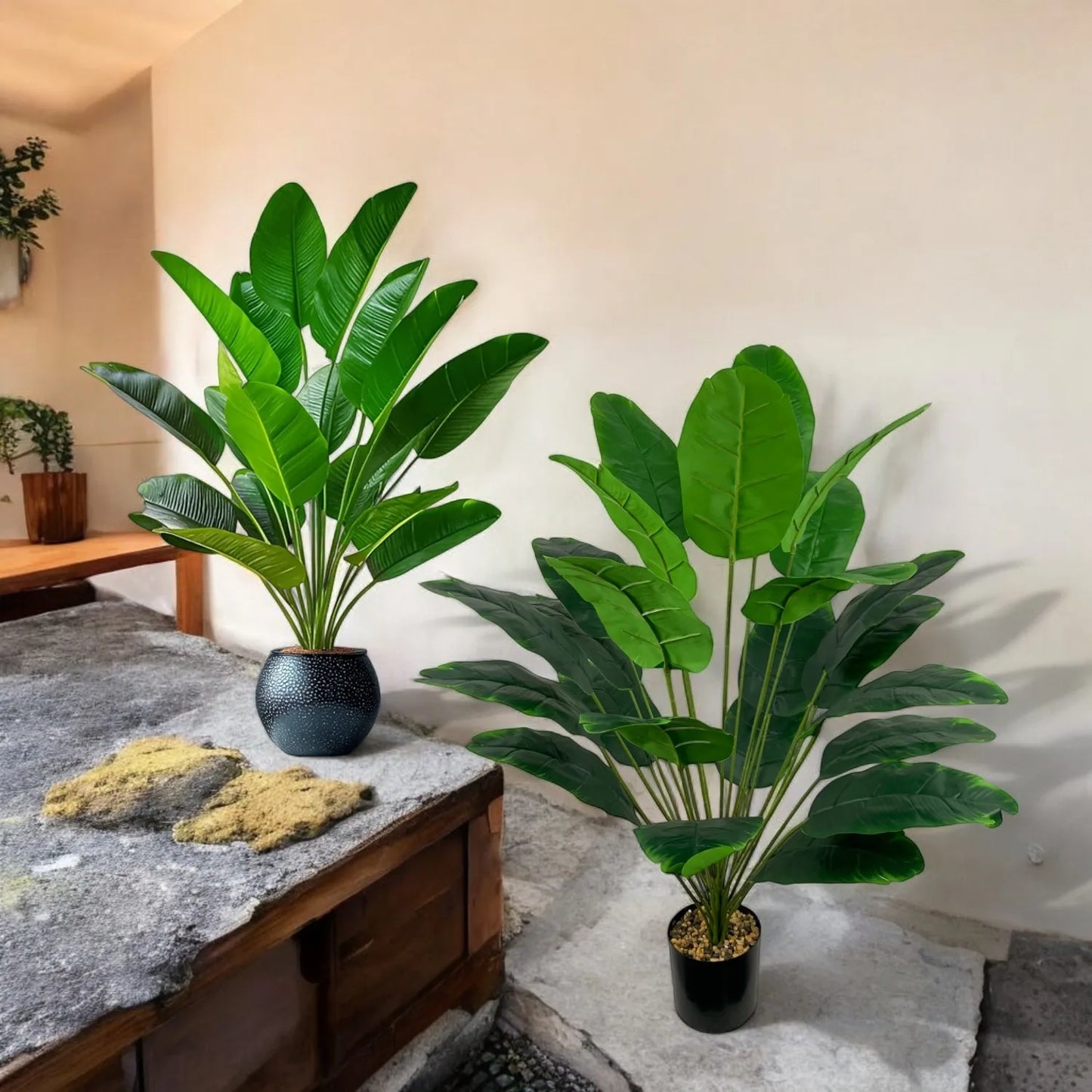 1pc Artificial Plants Large Tropical Palm Tree Fake Banana Plants Leaves Real Touch Plastic Monstera Simulated Plant for Home