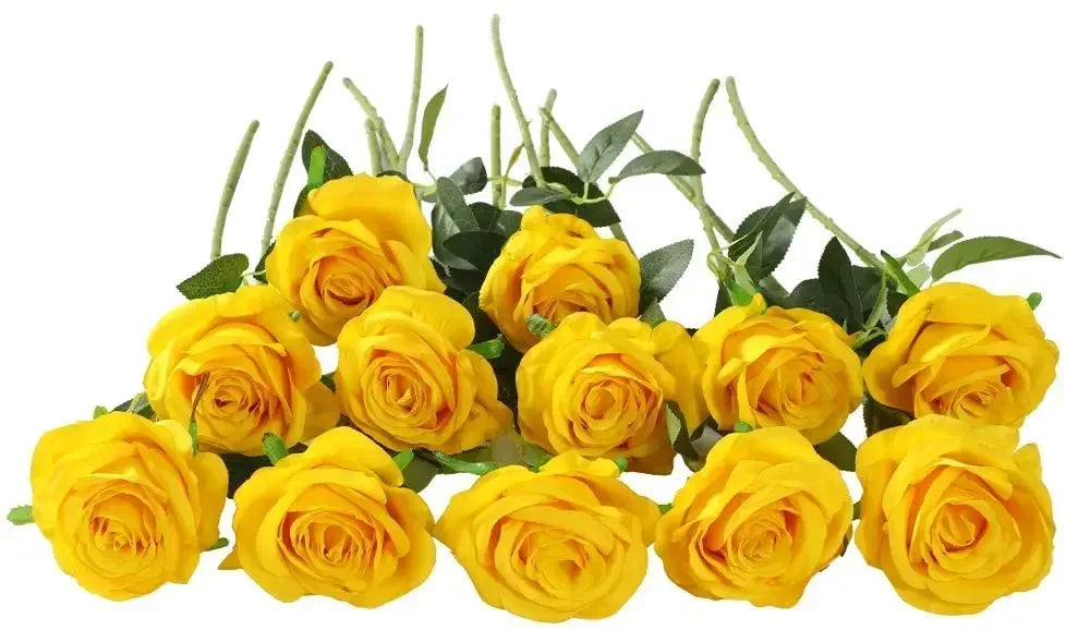 12 PCS Artificial Flowers Roses Silk Flowers Fake Long Stem Artificial Black Roses for Home Party Halloween Decorations