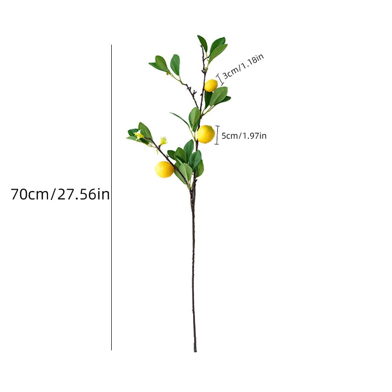 Lemon Branches With Fruit Simulation Green Plants Fresh Home Decoration Photo Props Plastic Fruit Flower Arrangement Fake Flower