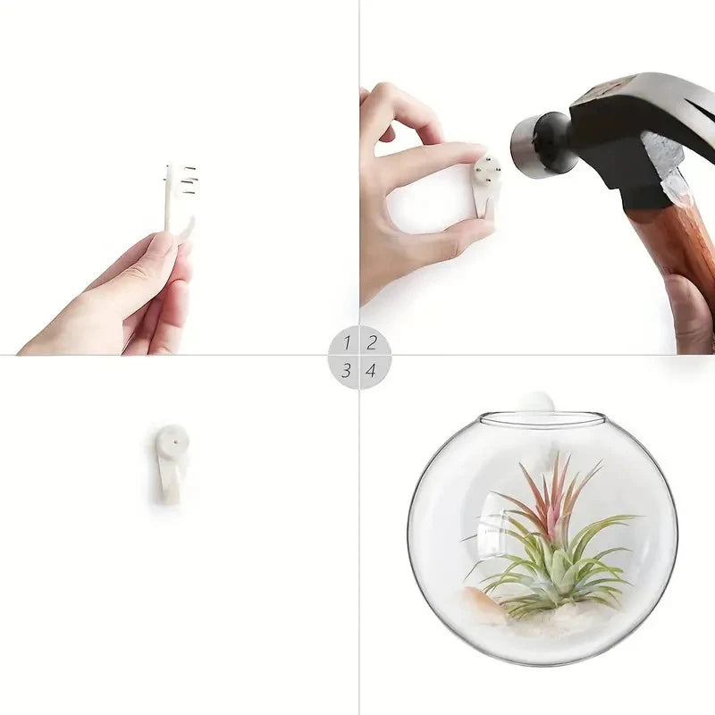 Transparent Glass Flat Vase Wall Hanging Hydroponic Container Terrarium Fish Tanks Potted Plant Flower Pot Home Garden Decorate