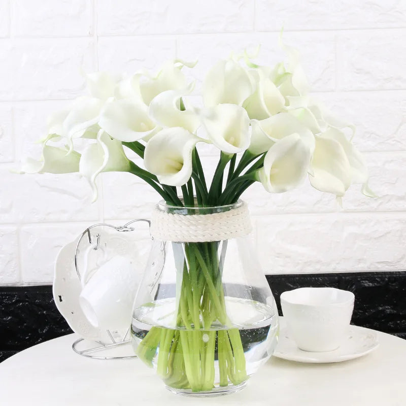 10/5Pcs Fake Calla Lily Artificial Flower Decorations for Home 37cm Flower Wedding Bridesmaids Bouquet