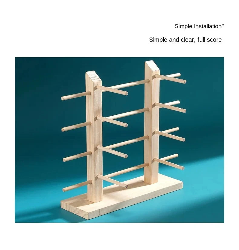 Wooden Eyeglass Storage Rack Household Sunglasses Glasses Display Rack Organizer Perforation-free Multi-functional Desktop