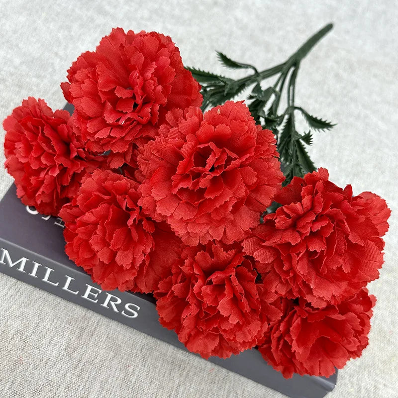 Artificial Chrysanthemums Fall Flowers Silk Orange Marigold Flowers Fake Mums Flowers for Wedding Autumn Day of The Dead