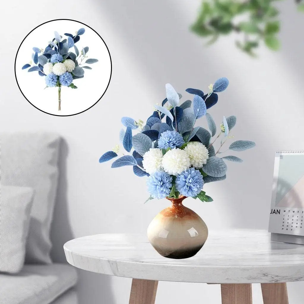 Artificial Flowers Bouquet Hydrangea Fake Flowers Chrysanthemum Silk Flowers Artificial for Decoration Flower Centerpieces