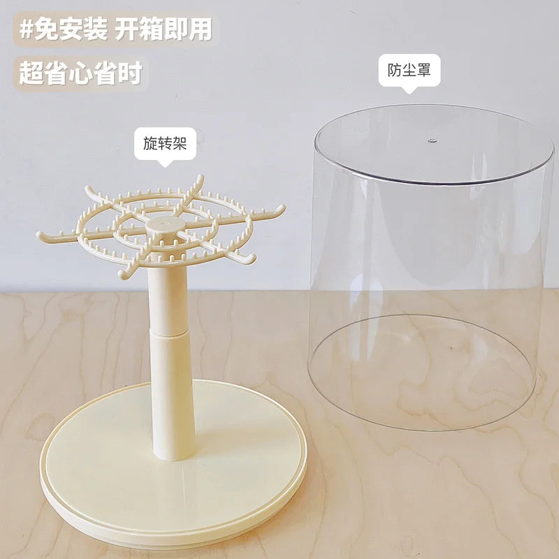 Labubu 17cm Pendant Display Box Rotary Acrylic Transparent Box Labubu Plush Doll Hand Blind Box Storage Display Rack Gift