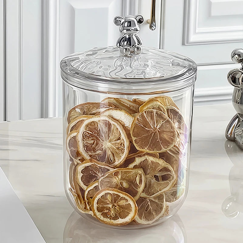 Kitchen grain jar, spice jars insect proof,moisture-proof, can store lemon slices, nuts, coffee beans,food organizer,storage box