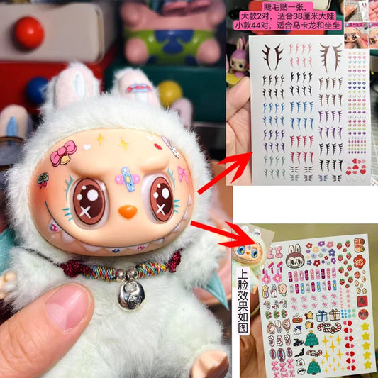 Labubu Diy Eyelash Sticker Modification Vinyl Doll Tool Labubu Makeup Material Eye Stickers Labubu Contact Lenses