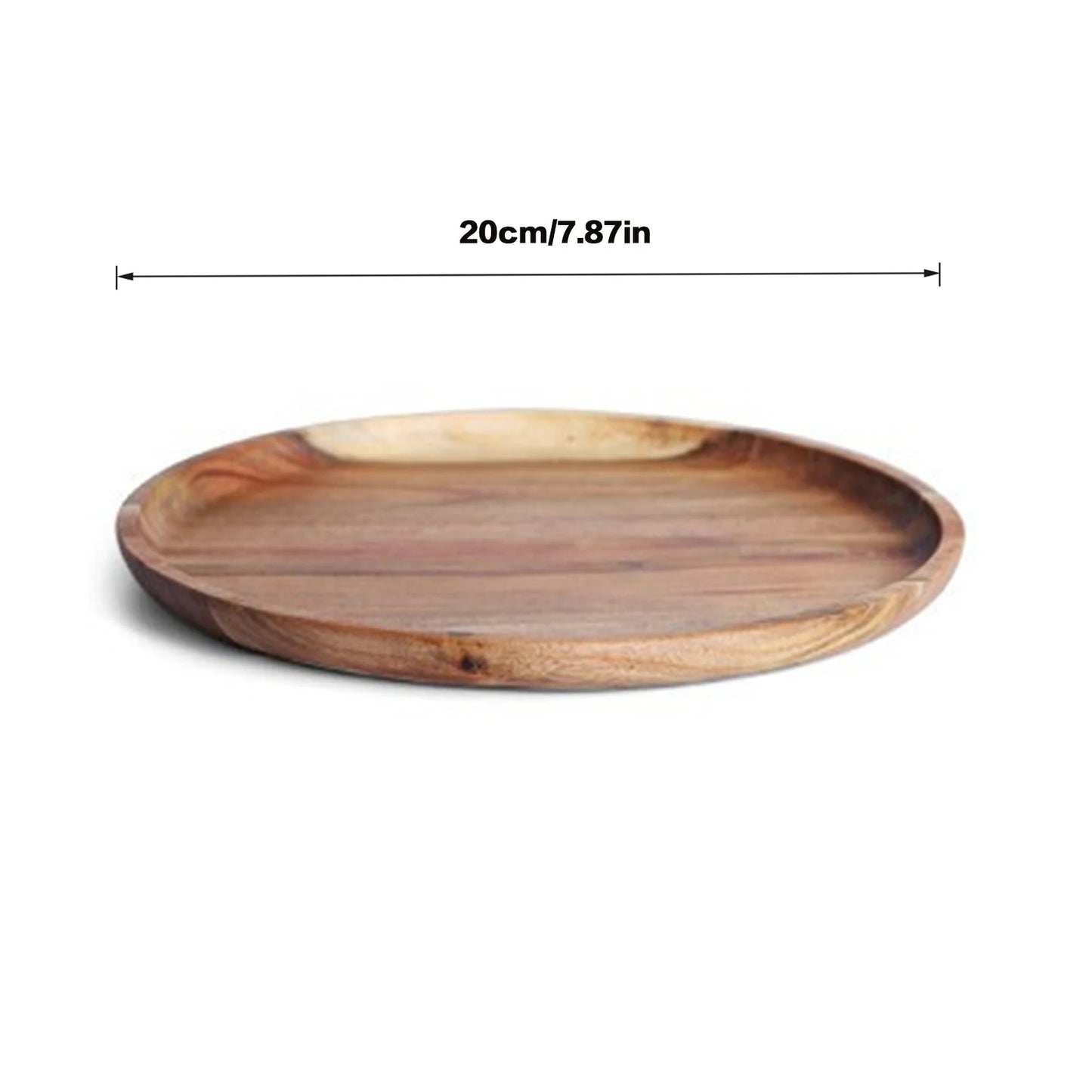 20/25/30cm Acacia Wood Serving Platter Tray Retro Round Pizza Salad Plate Fruit Dessert Tray Wooden Bread Cake Snacks Dishes