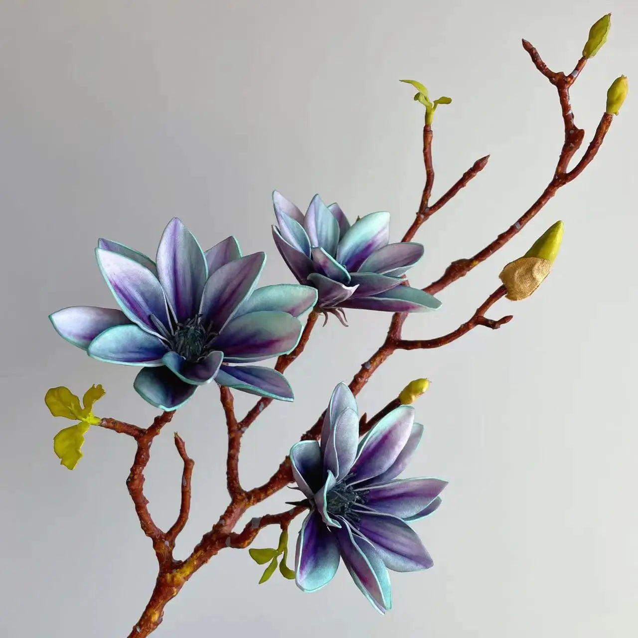 Realistic Artificial Magnolia Flower Stem Faux Gradient Lotus Flower Branch For Wedding Party Home Table Decor Room Fake Flower