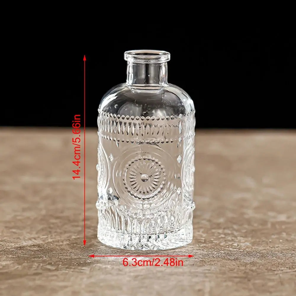 Retro Hydroponic Plant Vase Transparent Glass Vase INS Flower Vase Desktop Ornaments Home Decoration Wedding Party Supplies