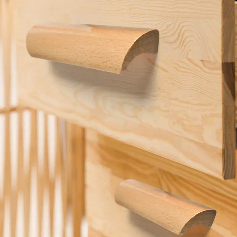 Wooden Cabinet Pulls Handles Furniture Handle Beech Wood Kitchen Knobs Wardrobe Pulls Long Handle Drawers Dresser Door Handles
