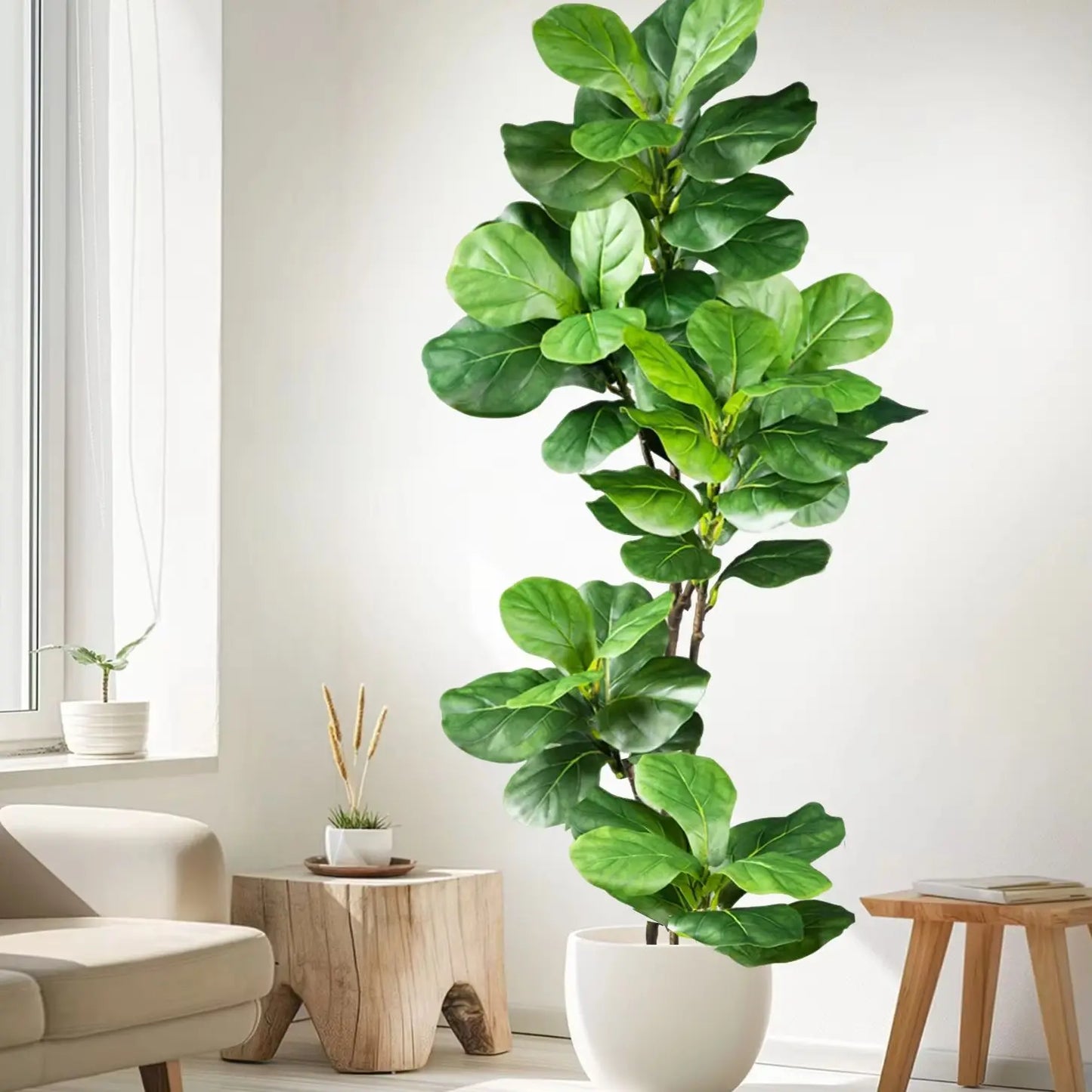 76-135cm  Artificial Plants Fake Bamboo Tree Branch Plastic Nandina Leaves Tall Green Landscape For Home Garden Decor