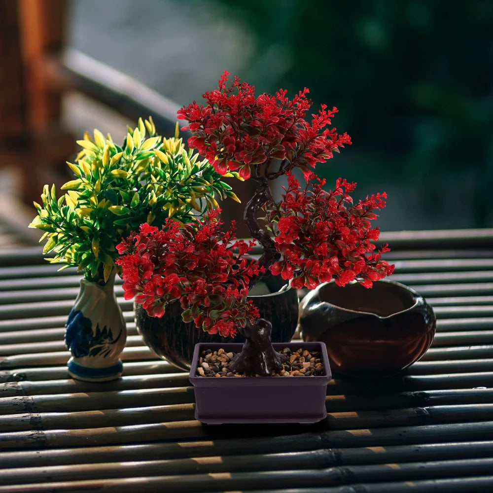Fake Potted Plants Fake Greenery Plant Artificial Potted Flowers Faux Plants Tree Simulation Guest Garden Table Decor