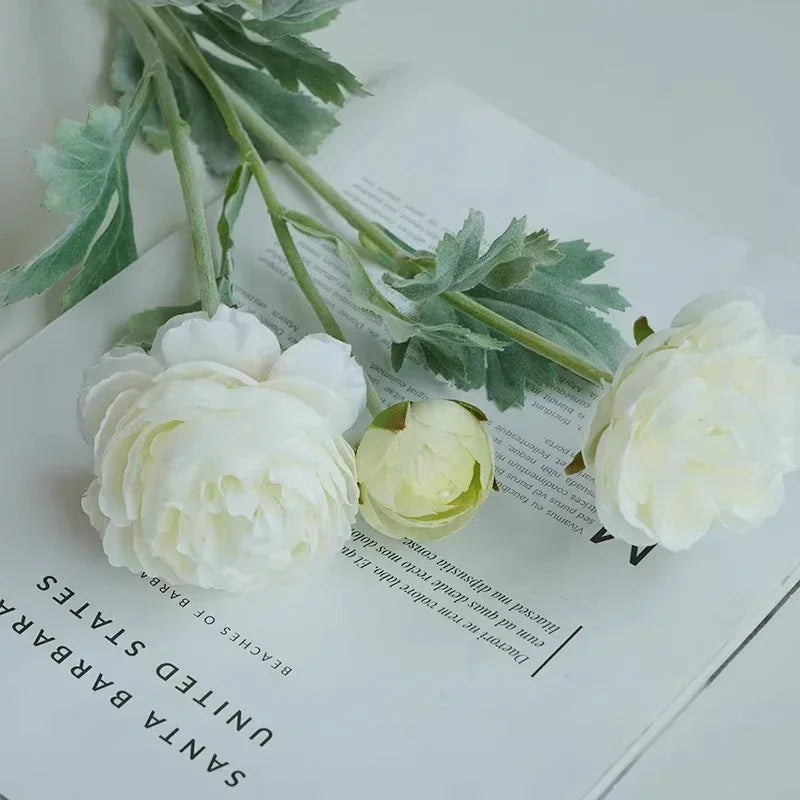 3 Heads Elegant Artificial Flowers Silk Peony Bouquet Home Decor Party Bride Wedding Decorations pink Fake peonies Plants