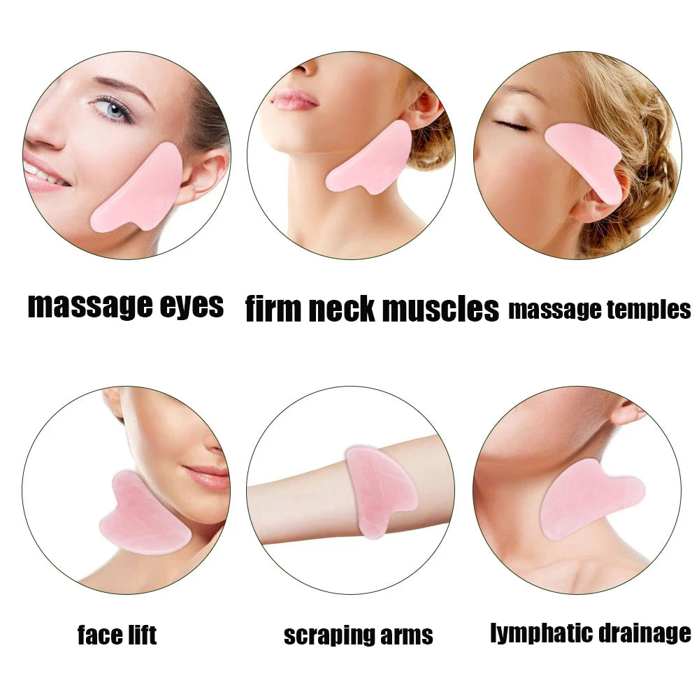 Dropshipping Gouache Scraper Massager Face Body Skin Scraping Beauty Care Guasha Board Facial Gua Sha Massage Tool Natural Jade