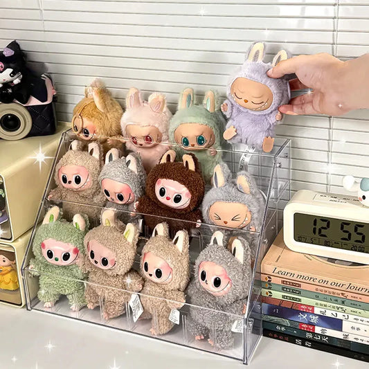 3-layer Large Capacity Display Rack Labubu Doll Handmade Blind Box Storage Box Stepped Acrylic Display Rack