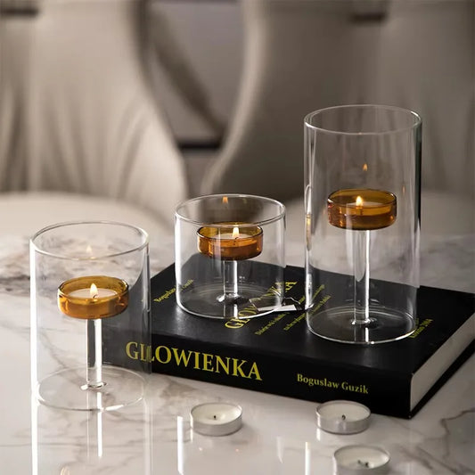 European Style Light Luxury Dining Table Candle Holder Candlelight Dinner Prop Romantic Candle Holder Decoration