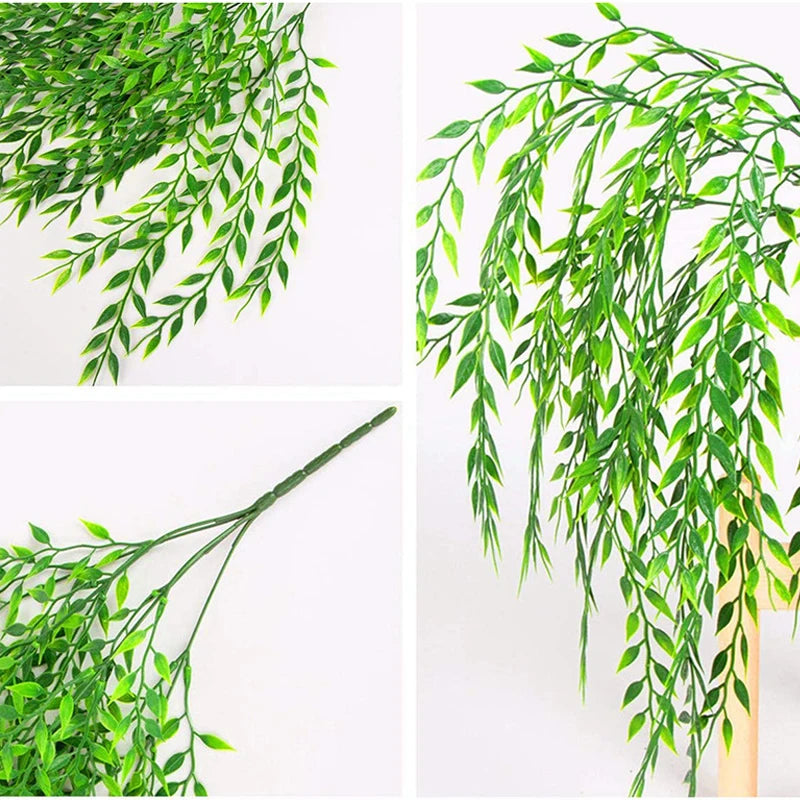 50cm Artificial Plant wicker Wllow Branch Wedding Home Decoration Ceiling Simulation Plant Hanging Green Plant Weeping Willow