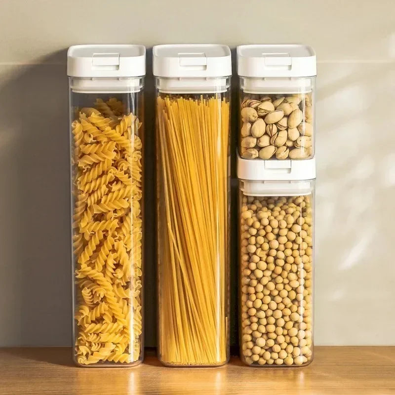 Sealed Plastic Food Storage Box Cereal Candy Dried Jars with Lid Fridge StorageTank Containers Household Items Kitchen Organizer