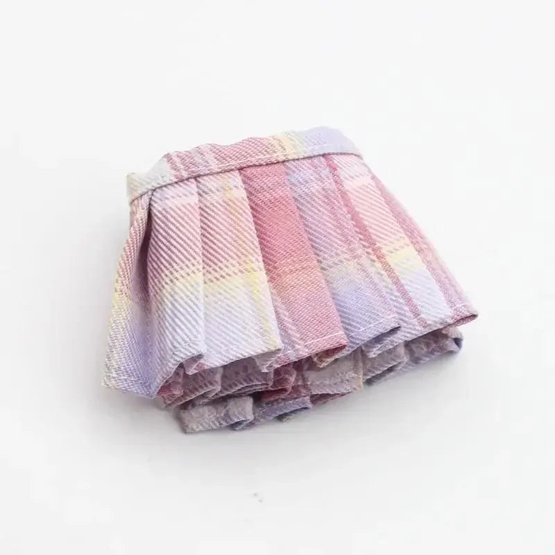 Mini Doll Clothes Outfit Accessories For 15-17cm Labubu V1 V2 V3 Labubu Uniform Set Outfit Skirt and Sweater Sunglasses Clothing
