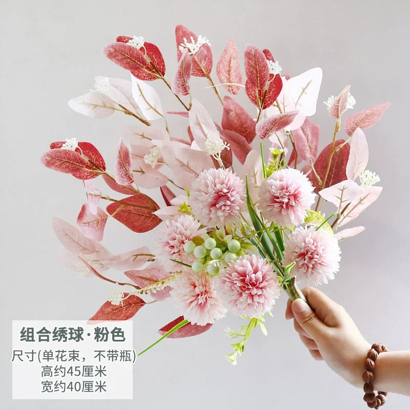 Artificial Flowers Peony Fake Flowers Hydrangea Crafts for DIY Home Bridal Wedding Party Festiva Decoration