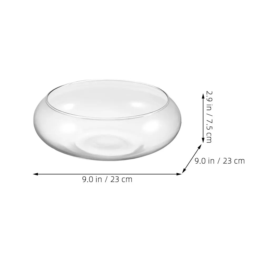 Flower Glass Vase Bowl Clear Wide Mouth Round Terrarium Succulent Planter Hydroponic Container Fish Bowl Home Landscape Decor