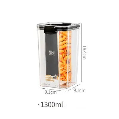Transparent Food Storage Containers Kitchen Storage Airtight Cans Plastic Storage Boxes Stackable Food Storage Boxes