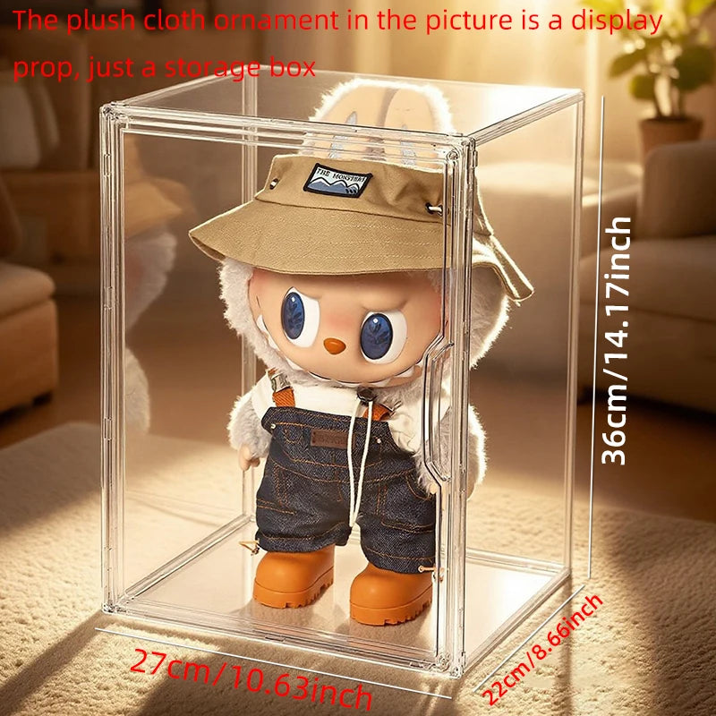 Labubu Display Box Transparent Labubu Big Leader Summer Doll Cotton Doll Blind Box Storage Cabinet